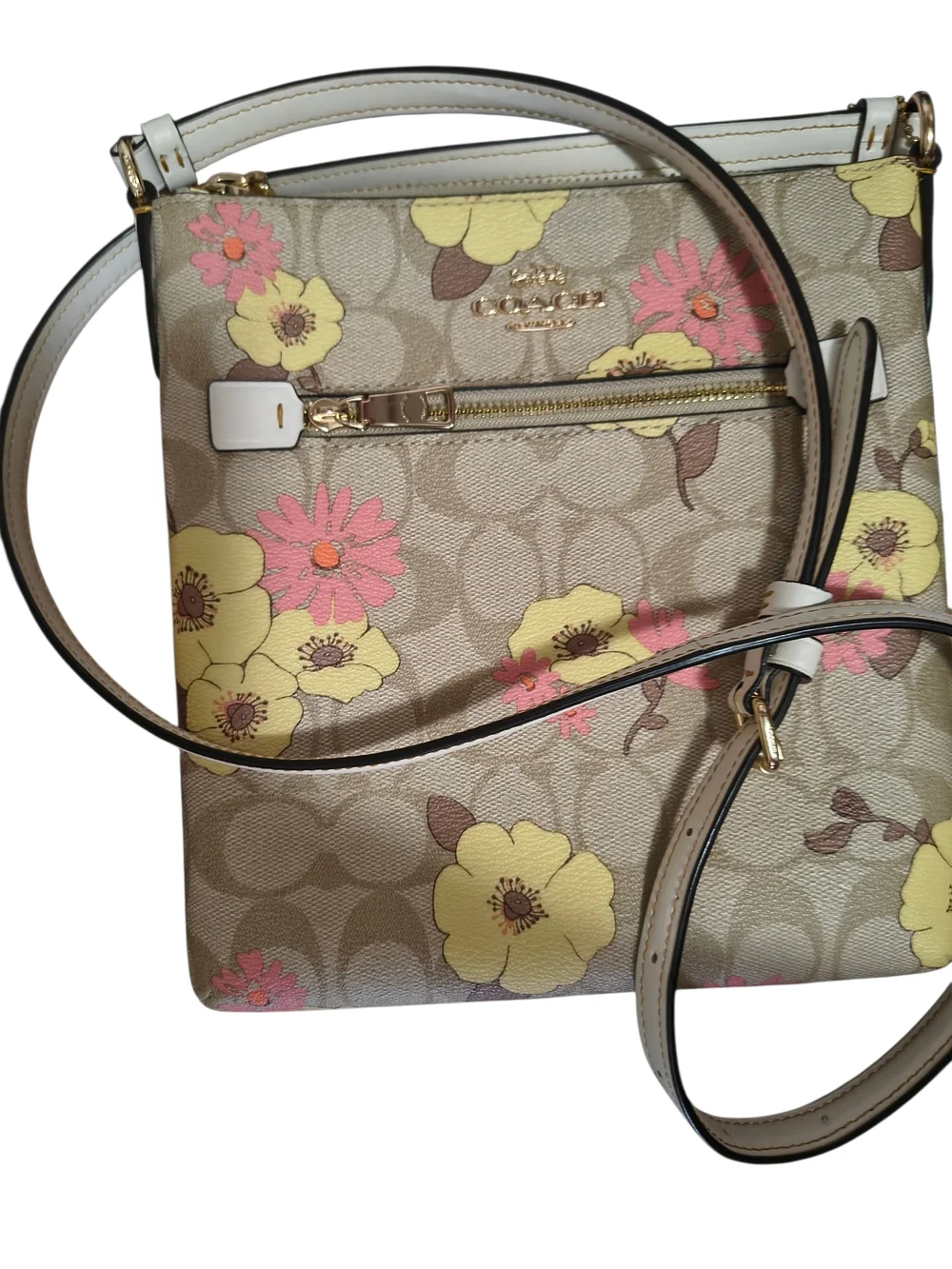 Coach Kitt Floral Print Leather Crossbody Bag - Picture 3 of 7